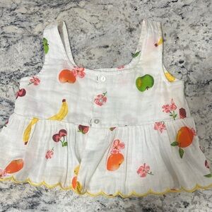 Old Navy Kids Fruit Print Blouse - White and Multicolor